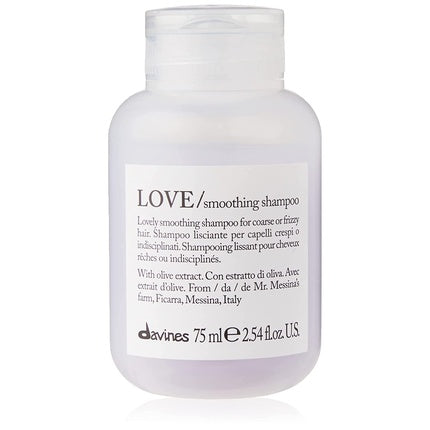 Davines LOVE Smoothing Shampoo, șampon netezitor pentru păr creț sau gros, 75 ml