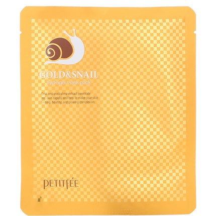 Masca fata, Petitfee, Gold & Snail, hidrogel, auriu