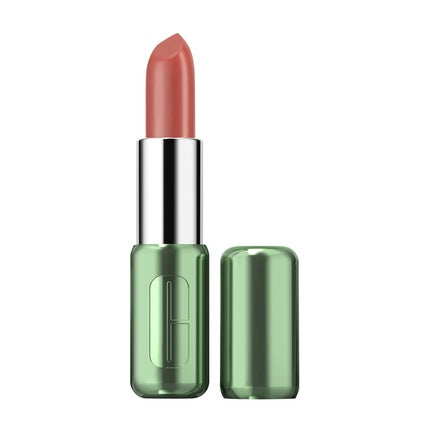 Ruj Clinique Pop Lipstick Satin Mocha Pop, culoare nude, capac verde metalizat