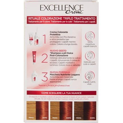 Vopsea de păr, L'Oréal, Excellence Creme, arămiu mahon