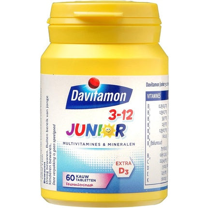 Tablete Masticabile Davitamon Junior 3-12 Ani, Vitamine și Minerale, Gust de Frăgăneasă, 120 Bucăți