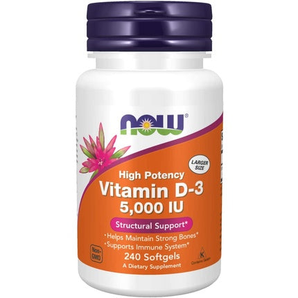 Now Foods Vitamin D-3 5000 IU, 240 Softgels