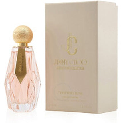 Parfum Jimmy Choo Tempting Rose, Culoare roz, Design facetat, Capac sferic auriu