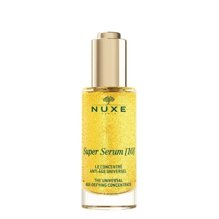 Serum Anti-Aging Nuxe Super Serum [10], 50 ml, sticlă transparentă cu lichid galben aurat