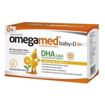 Supliment Nutrivita Omegamed Baby +D cu Vitamina D - 60 capsule pentru sănătatea imunității și oaselor