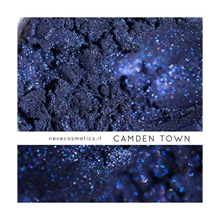 Paletă de farduri minerale Neve Cosmetics Camden Town, albastru închis cu sclipici