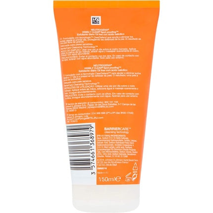Gel Exfoliant, Neutrogena, Visibly Clear, 150 ml, portocaliu