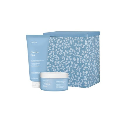 Kit Cadou Pupa Milano Nordic Spa, Set Îngrijire Corp, Ambalaj Albastru Floral