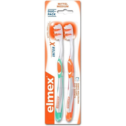 Periuță de dinți Elmex InterX Medium - Ambalaj 2 buc