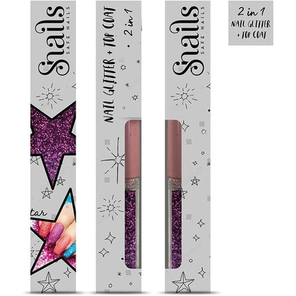 Lac de unghii, Snails Safe Nails, glitter violet, formula peel-off, vegan