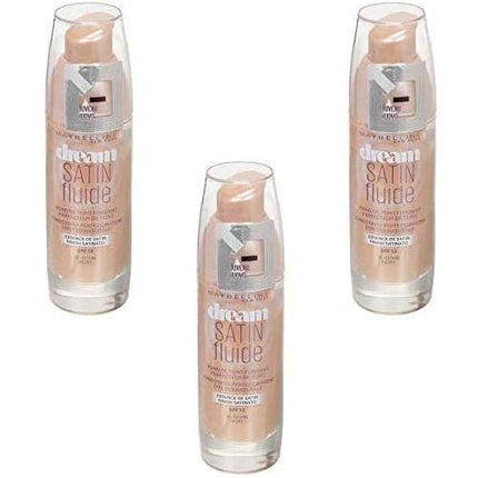 Maybelline New York Dream Satin Liquid Foundation, Ivory 10, 3x30ml, ambalaj set
