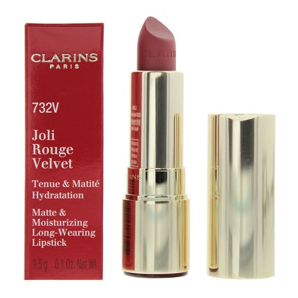 Ruj Clarins Joli Rouge Velvet 732 V Grenadine, Culoare Roșu Vișiniu, Cantitate 3.5 g