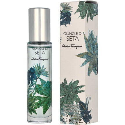 Salvatore Ferragamo Giungle Di Seta Eau De Parfum, 15 ml, flacon transparent cu design botanic