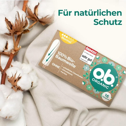 Tampon o.b. Organic Normal, 100% Bumbac Bio, 16 buc