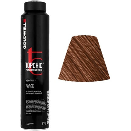 Vopsea de păr Goldwell Topchic 7n@Bk, brun deschis cu reflexii aurii, 250ml
