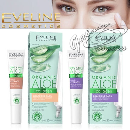 Pads pentru ochi Eveline, aloe organic + colagen, 20ml