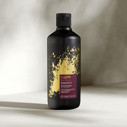 Gel de duș I Love Cosmetics ENERGY Shower Burst cu uleiuri esențiale naturale de portocală și bergamot, 500ml