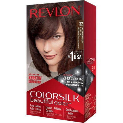 Vopsea de păr, Revlon, Colosilk 32, Castaniu mahon închis