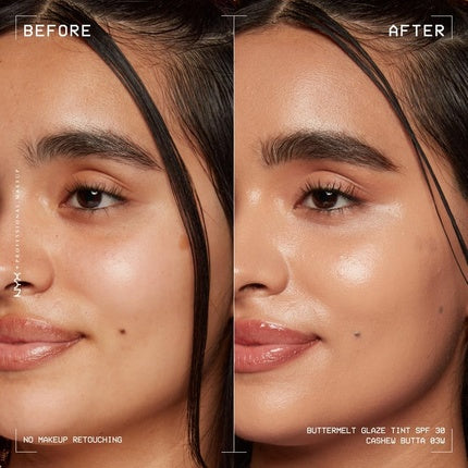 Cremă colorată cu SPF 30, NYX Professional Makeup Buttermelt Glaze Soft Glow Skin Tint, Culoare Cashew Butta