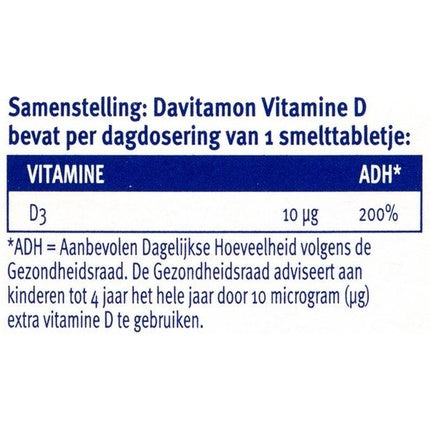 Davitamon D Kids, Vitamina D, Tabletă topită pentru copii, 50 buc