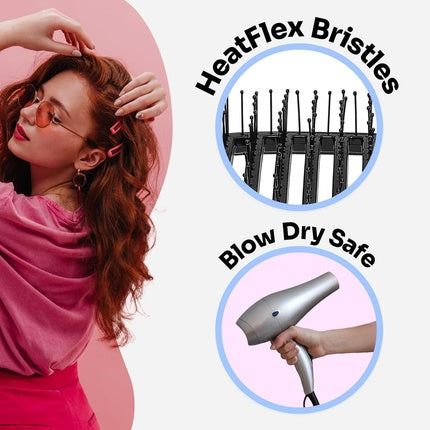 Perie Păr Wet Brush, Ombre Roz, Mâner Ergonomic