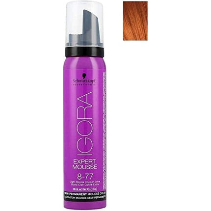 Spumă colorantă păr, Schwarzkopf Igora Expert Mousse 8-77, 100ml