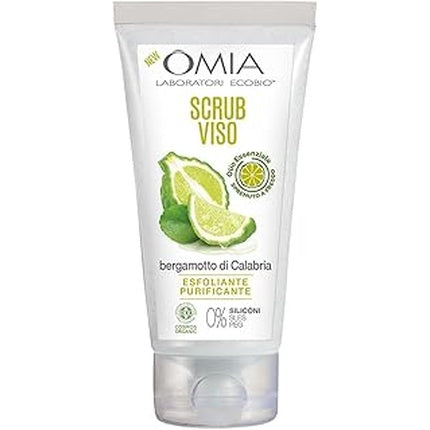Scrub Facial Omia Laboratori Ecobio cu Ulei Esențial de Bergamot, 75 ml