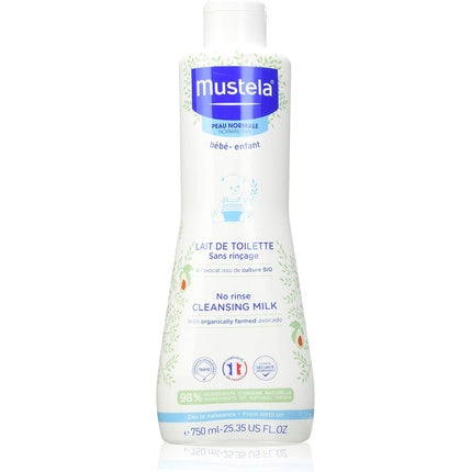 Lapte demachiant, Mustela, fără clătire, avocado organic, 750ml