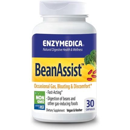 Supliment digestiv comprimate Enzymedica Bean Assist, 30 capsule