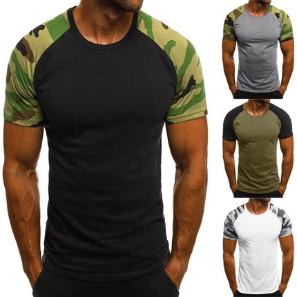 Tricou Bărbați, Camuflaj, Gri/Verde