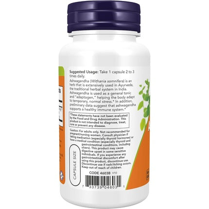 Supliment, Now Foods, Ashwagandha 450mg, 90 capsule vegetale