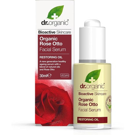 Ser facial, Dr Organic, Rose Otto, vegan, 30ml