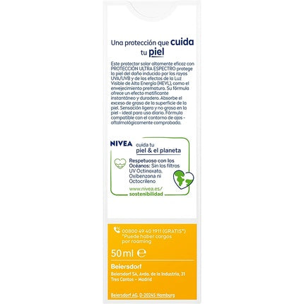 Cremă protecție solară față, Nivea, SPF50, Control strălucire, 50ml