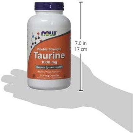 Capsule Taurină, Now Foods, Double Strength 1000mg, 250 bucăți, Vegetarian