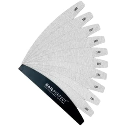 Fișiere unghii Nail Perfect Hygiene Files #180, set 10 piese, negru/argintiu
