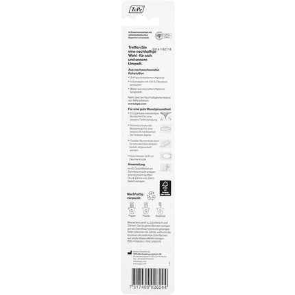 Periuță de dinți TePe Supreme Soft, formă conică, peri scurți și lungi pentru curățare delicată