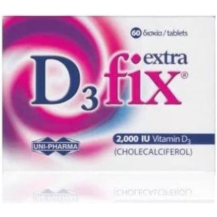 Tablete Vitamina D3, Uni-Pharma, D3 Fix Extra, 2000 IU, 60 buc