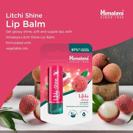 Balsam de buze Himalaya Litchi Shine pentru strălucire și buze moi cu vitamina E