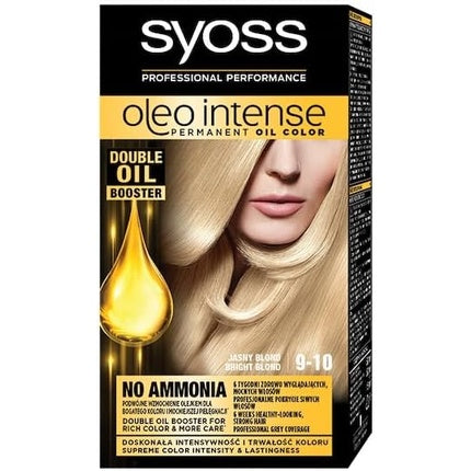 Vopsea păr permanentă, Syoss, Oleo Intense 9-10, blond deschis