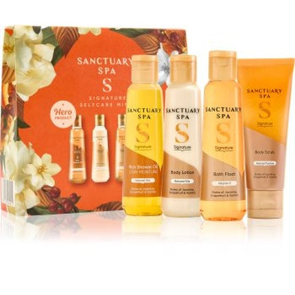 Set Îngrijire Corp, Sanctuary Spa, Signature Selfcare Minis, Cutie Portocalie cu Design Floral