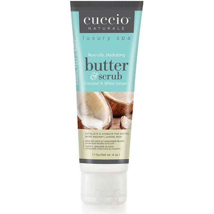 Exfoliant pentru corp, Cuccio, Coconut & White Ginger Butter Scrub, 118 ml, ambalaj tub