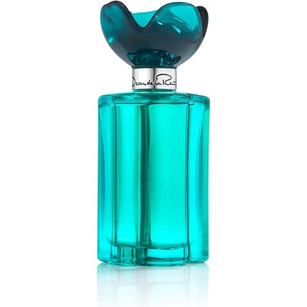 Perfum feminin Oscar de la Renta Jasmine, flacon turcoaz, capac floral, 3.4oz