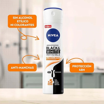 Nivea Invisible Black&White Ultimate Impact Deodorant Spray 150ml