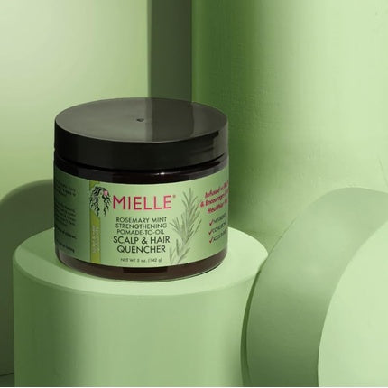 Condiționator fără clătire Mielle Organics Rosemary Mint Strengthening Pomade-to-Oil Scalp & Hair Quencher, 142 g