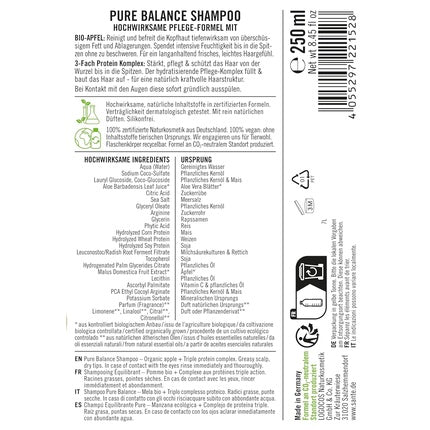 Șampon organic Sante Naturkosmetik Pure Balance cu extract de mere și complex proteic trifazat