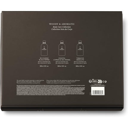 Set Cadou Corp Molton Brown Woody & Aromatic, 3 bucăți (2x 100ml + 1x 300ml), ambalaj premium