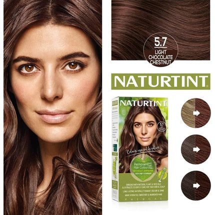 Vopsea de păr Naturtint 57 Light Chocolate Chestnut, 92% ingrediente naturale