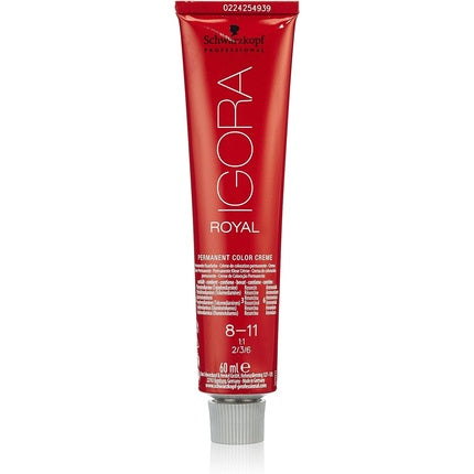 Crema permanentă decolorantă, Schwarzkopf, Igora Royal, Blond Deschis Cenușiu 8-11, 60 ml