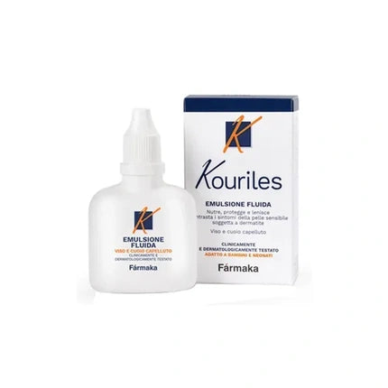 Emulsie fluidă Kouriles, Farmaka, 30ml, ambalaj alb și albastru