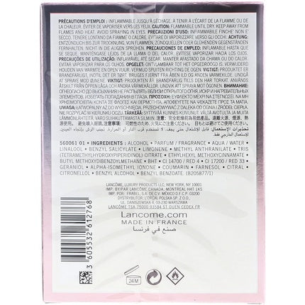 Eau De Parfum Lancôme 200ml, flacon din sticlă cu pulverizator, design elegant, culoare roz pal
